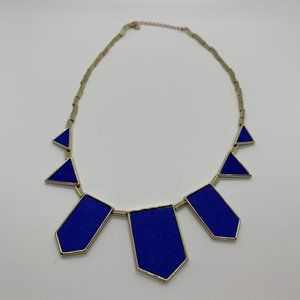 House of Harlow  Blue Leather and Gold Necklace